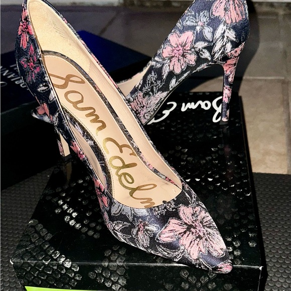Sam Edelman Hazel Pointed Toe Pumps Floral Navy Size 9 - Picture 5 of 9